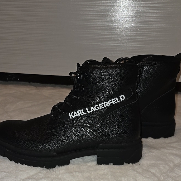 Karl Lagerfeld Black Ankle Boots Size 11 - Picture 10 of 10